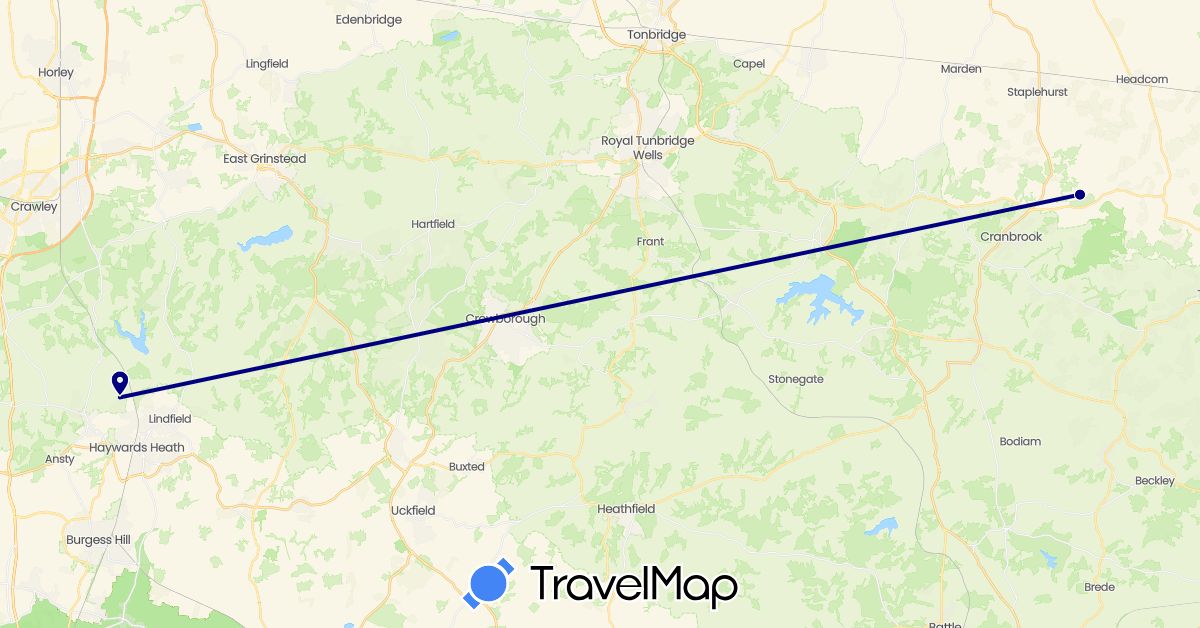 TravelMap itinerary: driving in United Kingdom (Europe)